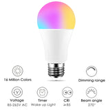 Colorful WiFi Smart Bulb B22 E27 E14 RGB LED Works with Alexa/Google
