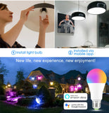 Colorful WiFi Smart Bulb B22 E27 E14 RGB LED Works with Alexa/Google