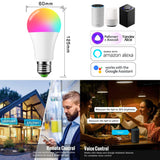 Colorful WiFi Smart Bulb B22 E27 E14 RGB LED Works with Alexa/Google
